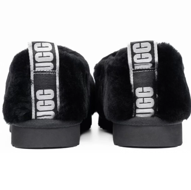 UGG Hailey Fluff Slippers — Black