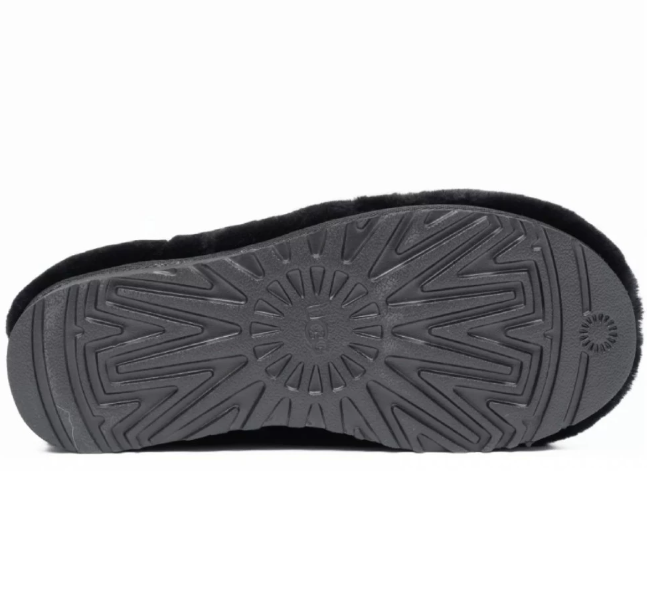 UGG Hailey Fluff Slippers — Black